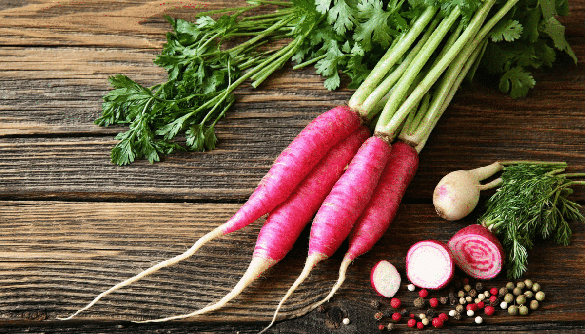 découvrez comment cuisiner le radis rose de chine avec notre recette traditionnelle : mariné ou sauté, ce légume offre un plat savoureux, riche en nutriments et idéal pour une cuisine saine et authentique.